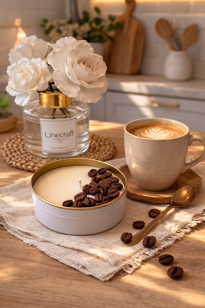 Candle d'amour Kahve Çekirdeği Dekoratif Kahve Kokulu Soya Wax Mum – El Yapım...