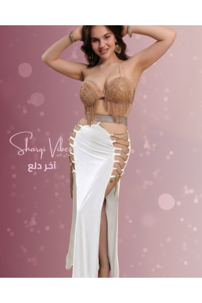 Sharqi Vibes Oriental Belly Dance Costume Outfit Suit - Gold