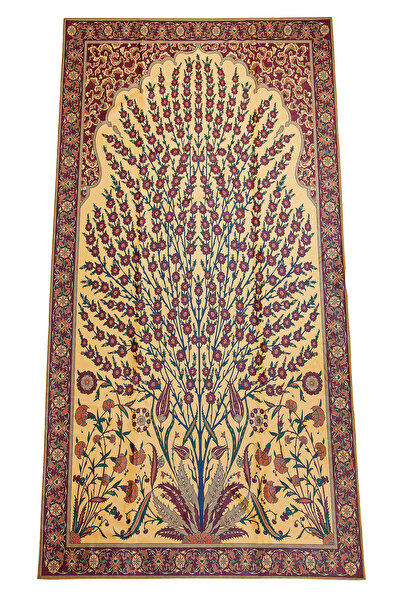 ihvan online Velvet Silk D Textured D Patterned Prayer Rug - Reyyan Series Ry...