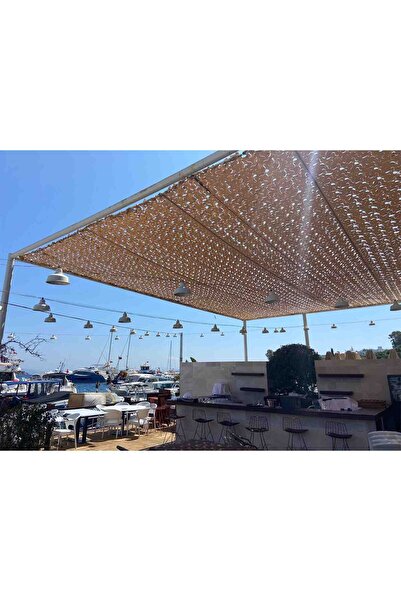 Denizli Branda Kamufulaj Ağı Dekoratif Gölgelik Bej Renk 3X9