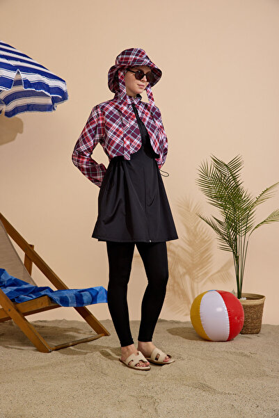 GAVLİA Women's Hijab Swimsuit 5-Piece Set - Full Coverage with Zipper..