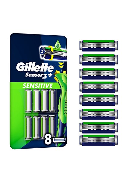 Gillette Sensor 3 Plus Sensitive, резервен апарат за разход, 8 buc