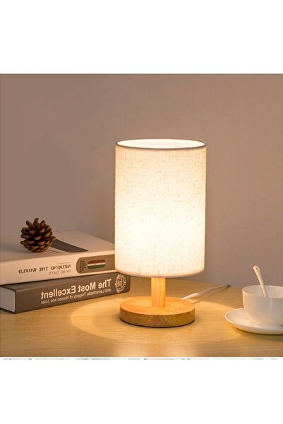Arabest مصباح طاولة بجانب السرير بغطاء قماشي دائري، مصابيح ليلية عصرية لغرفة ...