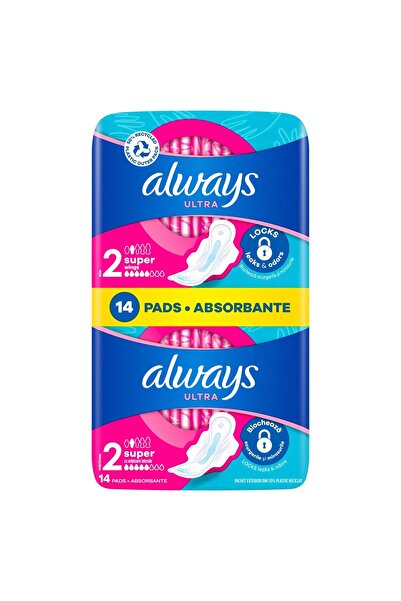 Always Duo Ultra Super Plus, sanitary napkins, size 2, 14 pcs
