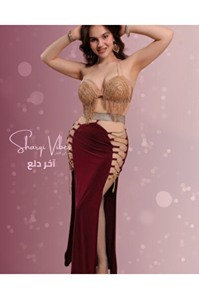 Sharqi Vibes Oriental Belly Dance Costume Outfit Suit- Gold