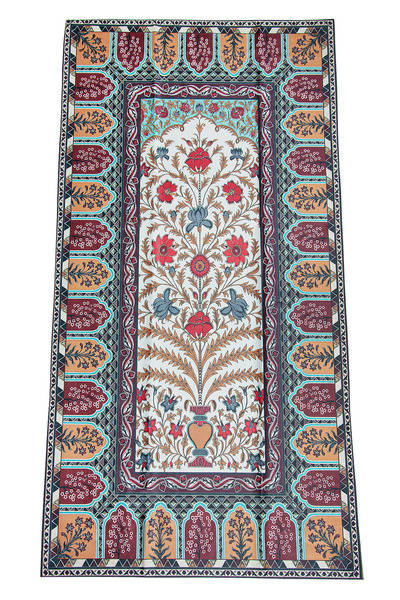 ihvan online Velvet Silk D Textured D Patterned Prayer Rug - Reyyan Series Ry...