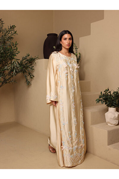 IKKXA Silk Blossom Embroidered Jalabiya
