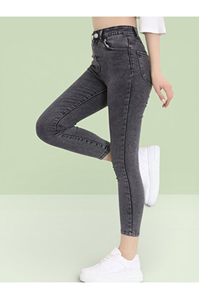 Livik Sevinn Women's High Waist Stretch Fabric Smoked Narrow Leg Pants Skinny...