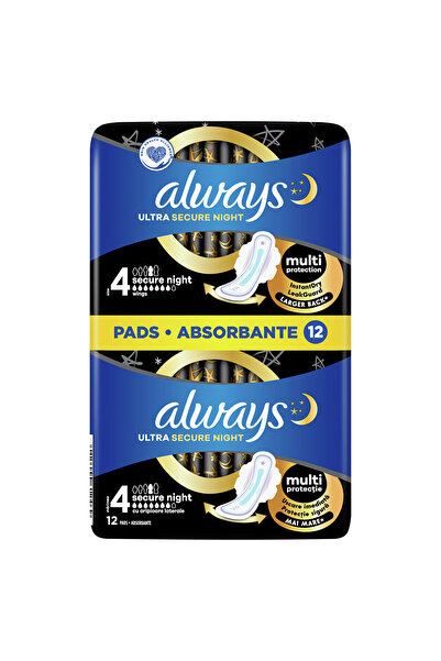 Always Duo Ultra Night, absorbante igienice, marime 4, 12 buc