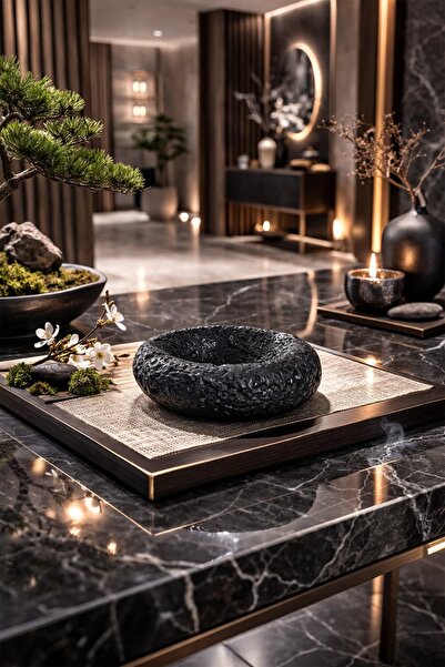 Otaera Moonstone Black Mini Bowl - Modern Decorative Object, Minimal Design, ...