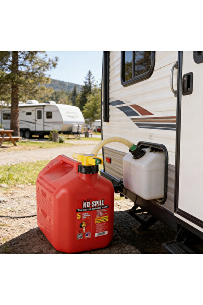 BRANDFIELD No-Spill 1450 5-Gallon Poly Gas Can CARB Compliant Red Fuel Container