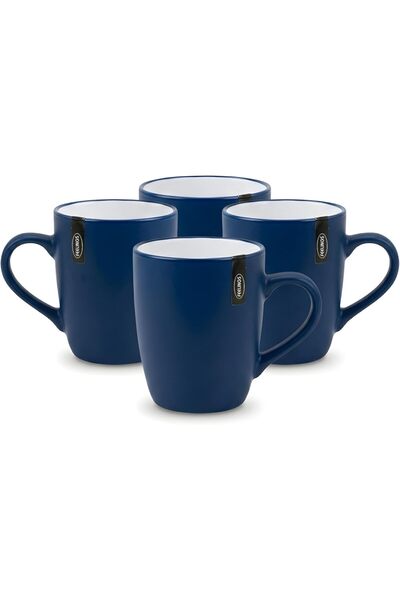 Feelings Ceramic Mug 4 pcs Set -2 tone Dark Blue