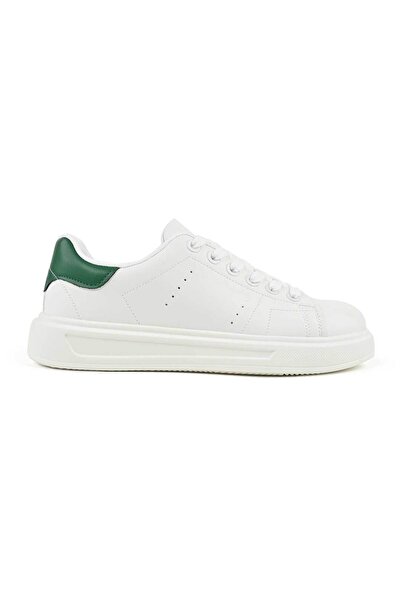 Tmall Pantofi sport bărbătești, din piele ecologică, B4072, alb cu verde