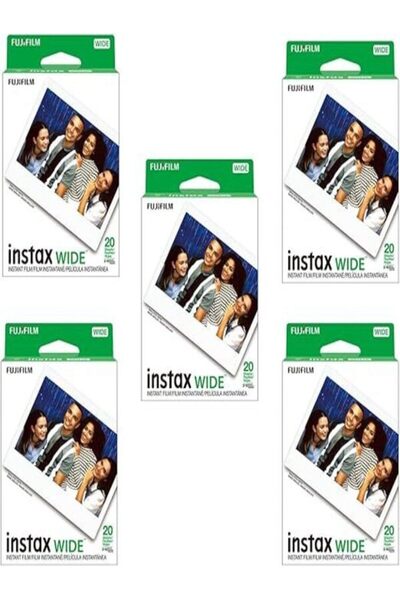 Fujifilm Instax Wide Instant Film – 100 Shots (5 Packs of 20 Sheets)