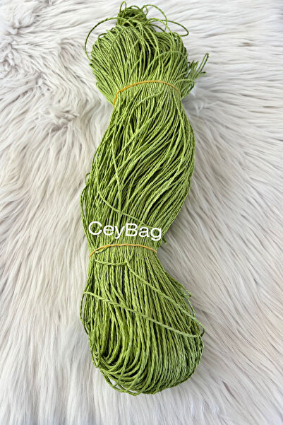 CEYBAG Kağıt İp, Çanta İpi, Supla İpi -Fıstık Yeşili (200-250 Gram)
