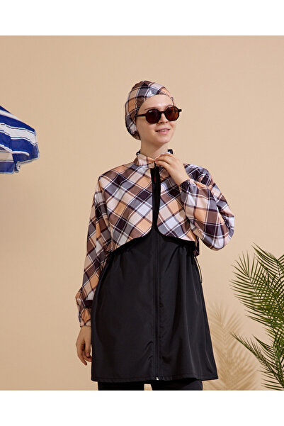 GAVLİA Women's Hijab Swimsuit 3-Piece Set - Full Coverage with Zipper..