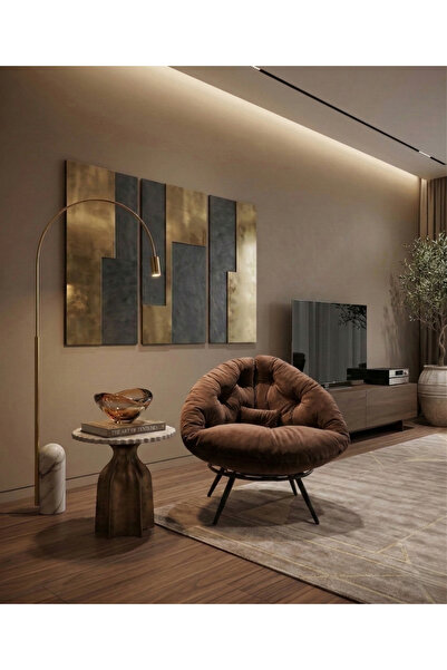 AVYNA CASSENTO™ Modern Tasarım Berjer | Premium Relax Tekli Koltuk - Kahverengi