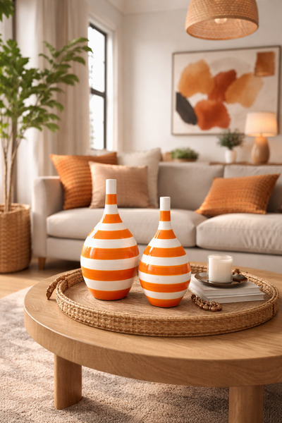 daiza home Ev Dekorasyon Aksesuarı 2 li Damla Şişe Dekoratif Obje Soft Sarı Z...