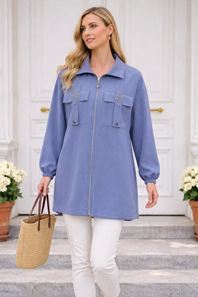 Cadde Giyim Butik Önü Fermuarlı Cep Detaylı Kadın Tunik Kap Rahat Kesim Günlü...