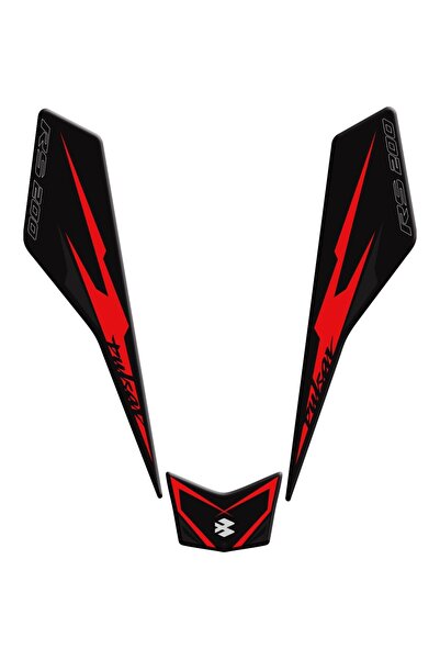 Redline Grafik Bajaj Pulsar RS 200 New Design Siyah Kırmızı Kuyruk Pad
