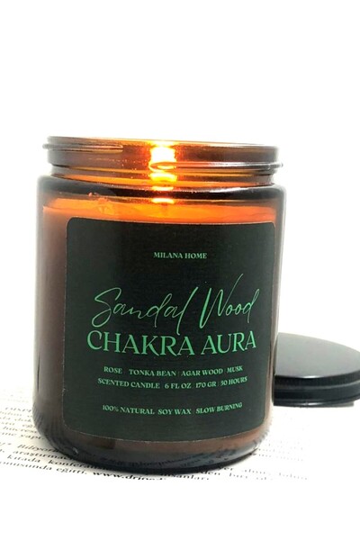 Sandalwood Kokulu Doğal Soya Mum – Metal Kapaklı Kavanoz Mum 170 gr
