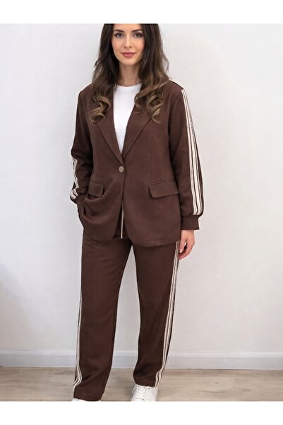 OnlyForYou Women's suit with jacket and viscose trousers