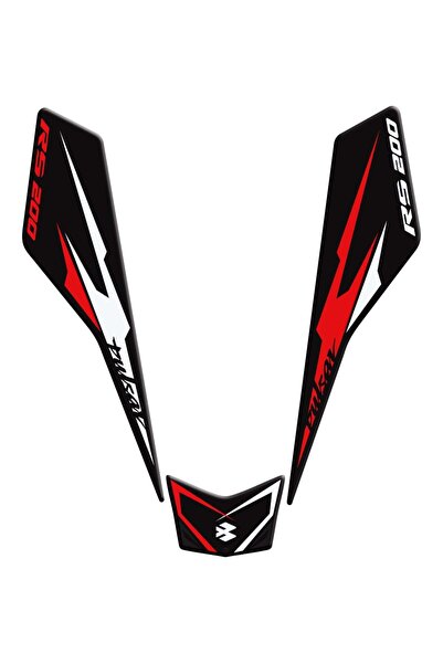 Redline Grafik Bajaj Pulsar RS 200 New Design Siyah Kırmızı Beyaz Kuyruk Pad