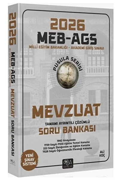 İndeks Akademi Yayıncılık CBA Yayınları 2026 MEB-AGS Mevzuat Soru Bankası Çöz...