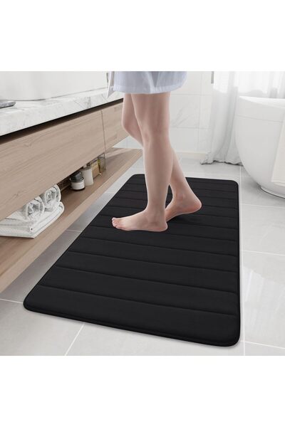 Homaxy Memory Foam Bath Mat, Non-Slip, Washable – Black