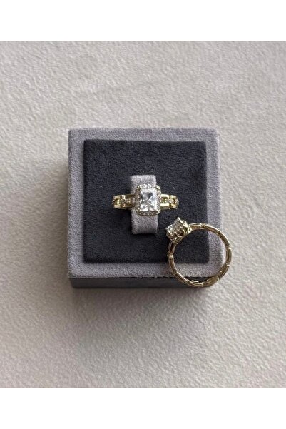 Haziran Xuping Numaralı Baget Taşlı 14K Gold Yüzük, Ölçü:8