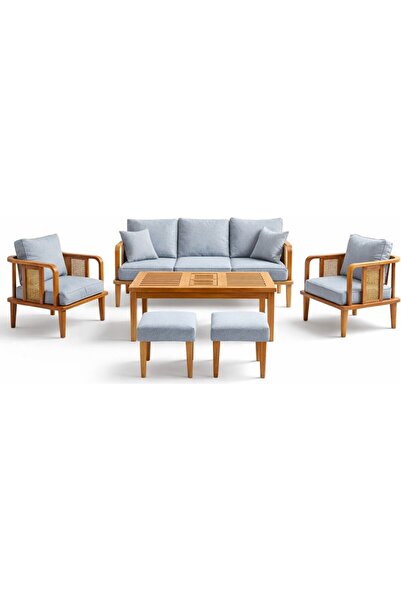 Luce Garden Noa Ahşap Rattan Bahçe & Balkon Koltuk Takımı