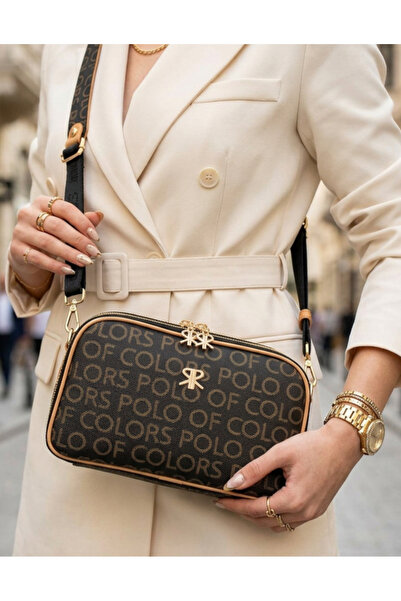 Çanta Trend Γυναικεία τσάντα ώμου Polo Of Colors 5-Eye Monogram Faux Leather ...