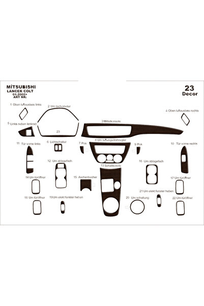 Marscockpitdesign ميتسوبيشي كولت - لانسر كونسول-توربيد 2002 23 قطعة