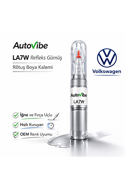 AutoVibe LA7W Refleks Gümüş Rötuş Boya Kalemi – Volkswagen Audi Skoda Seat Uy...