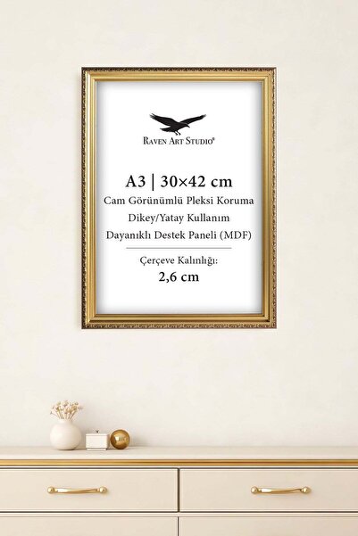 Raven Art Studio Orion A3-30x42cm Gold Picture Foto Document Poster Ramă pent...