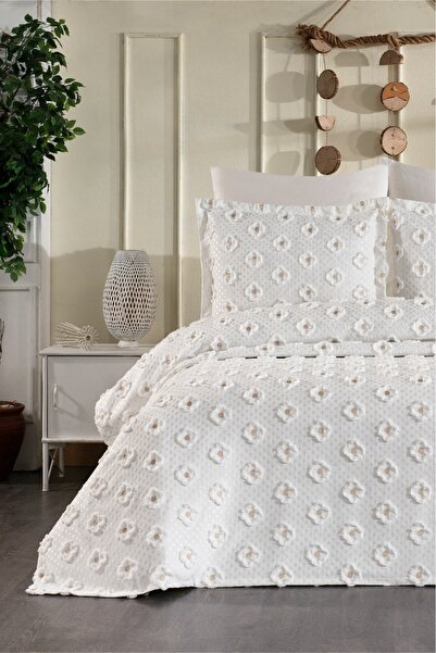 DANTEELHOME Soft 3 Piece Double Bedspread Beige