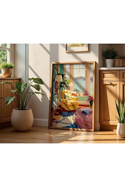 Tuba Decor Tablo dintr-o singură bucată cu rame din lemn pentru sufragerie, s...