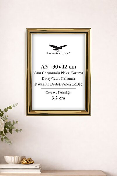 Raven Art Studio Shine A3-30x42cm Gold Picture Photo Document Poster Ramă pen...