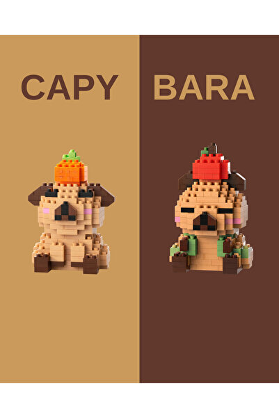 Bricks Premium Capybara Couple Nano Blok Seti Sevgiliye Özel Çift Karakter Ya...