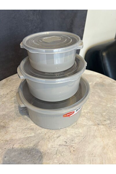 AYSTAR Set of 3 Round Storage Containers with Lids