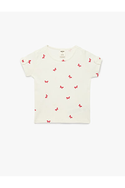 Koton Beige Babygirl Plain Cotton T-Shirt