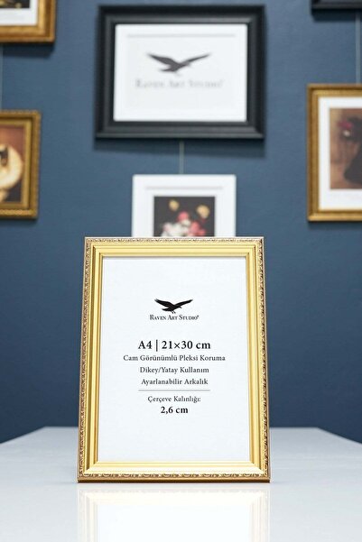 Raven Art Studio Orion A4-21x30cm Gold Picture Foto Document Poster Ramă pent...