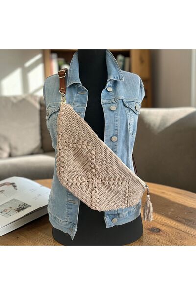 B BUL AKSESUAR El Örgüsü Kadın Omuz Çantası – Bohem Tığ İşi El Yapımı Çapraz ...