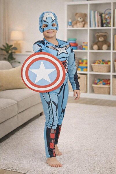 Peonia Kids Costum de supererou muscular Captain America