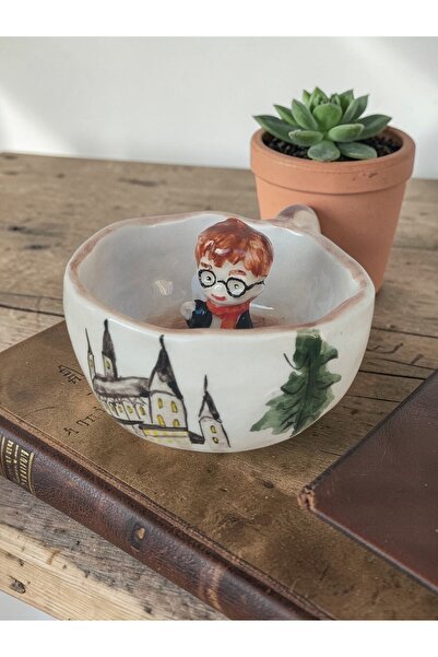 Kübistseramik كوب سيراميك مصنوع يدويًا مع شخصية هاري بوتر