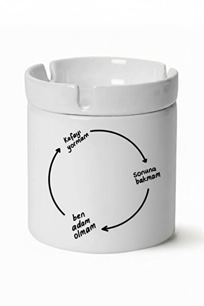 sartre art Kafayı Takmam Sonuna Bakmam Tasarımlı Kokusuz Söndür At Küllük Kül...