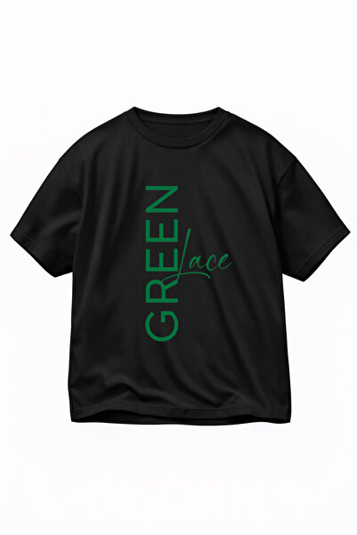 VODEXA Tricou oversize unisex verde cu imprimeu, 100% bumbac, croială confort...
