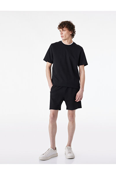 Koton Black Men Plain Cotton Shorts