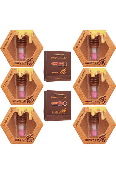 LOVEME BEAUTY مجموعة 6 ليب أويل العسل: طقم توزيعات قلوس مرطب مع أكياس إهداء ف...