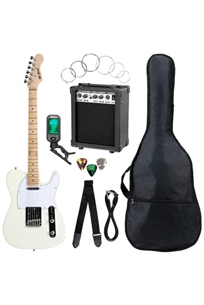 McGrey Set complet de chitară electrică Rockit TL, alb antic